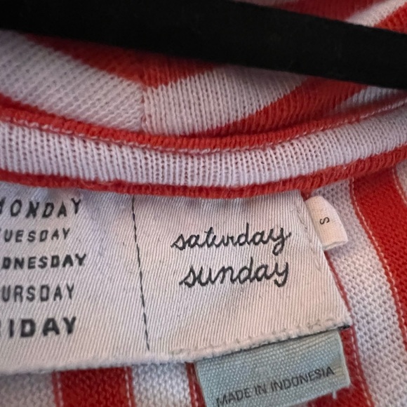 Anthropologie Saturday Sunday Orange/White Striped Dress, Size Small - Picture 4 of 7